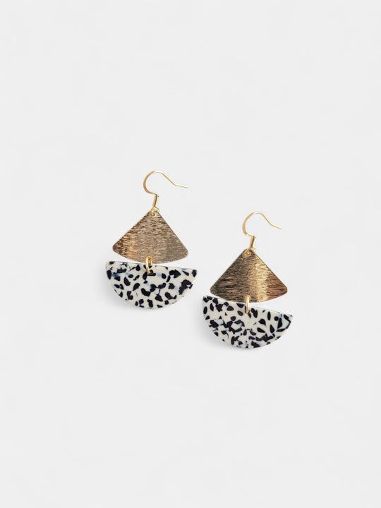Ava Earrings - Black Dot