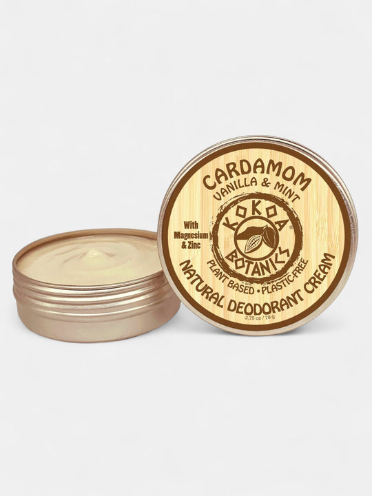 CARDAMOM with VANILLA & MINT  - Organic Natural Deodorant Cream - Aluminum-Free - 2.5 oz