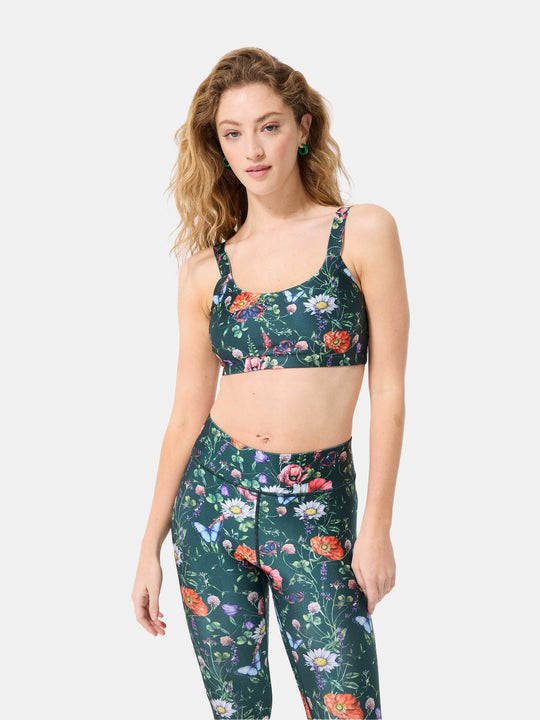 Hi-Shine Scoop Neck Bra in Butterfly Floral
