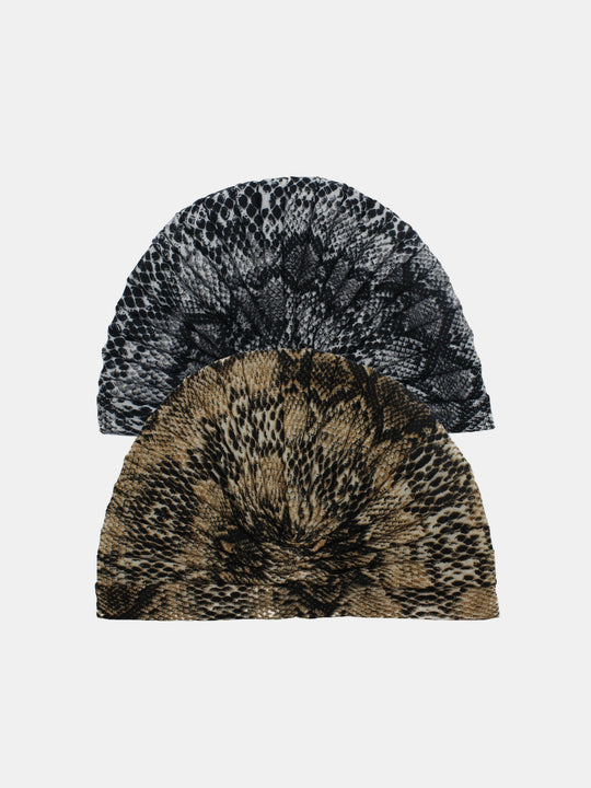 CRT - Reptile Print Pleated Cotton Turban