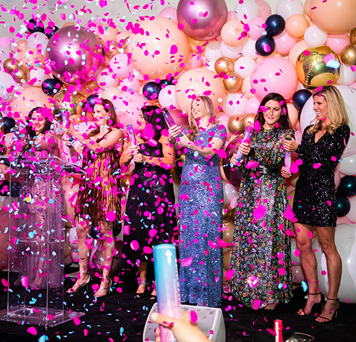 Group of women at a party celebrating