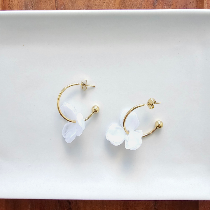 Magnolia Hoops - White