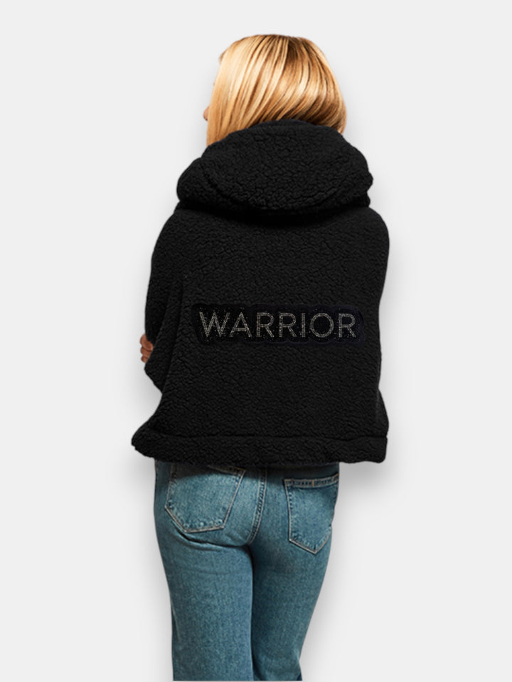 The Warrior Effect™ by Jill Martin Bedazzled Logo Cropped Sherpa Lounger Jacket