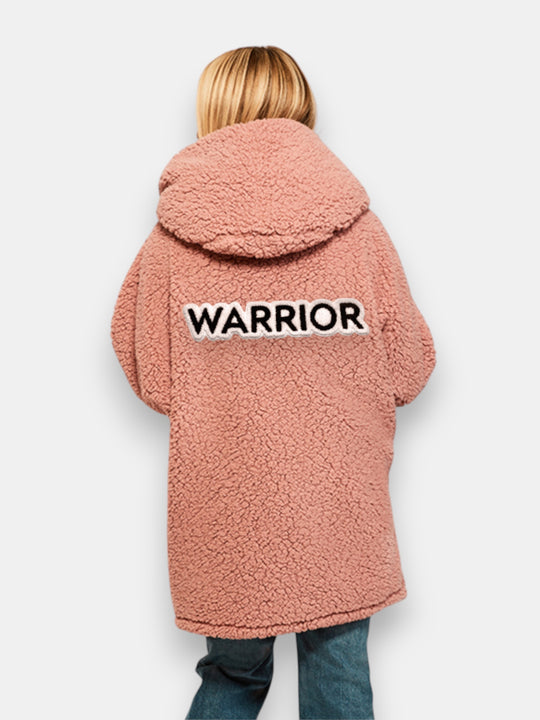 The Warrior Effect™ by Jill Martin Chenille Logo Sherpa Lounger Jacket