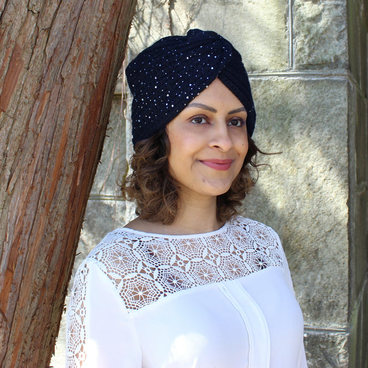 CRT - Knit Turban Twist Knot Rhinestone Sparkles