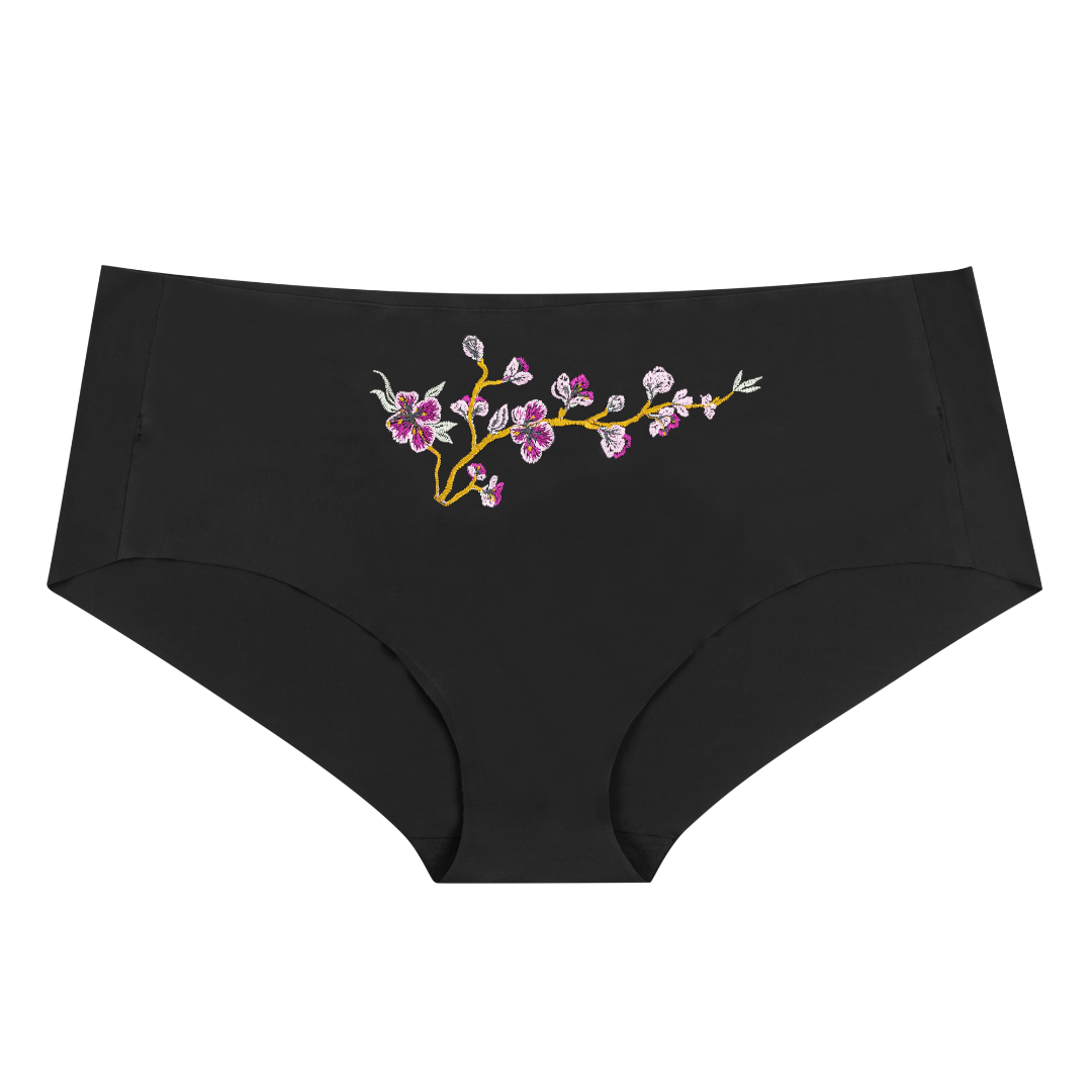 Soft Seamless Briefs with Embroidery