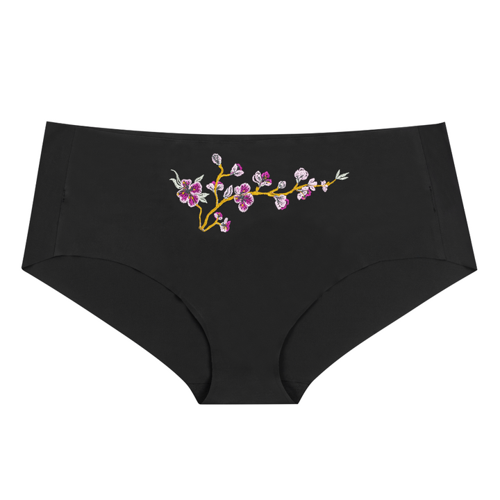 Soft Seamless Briefs with Embroidery