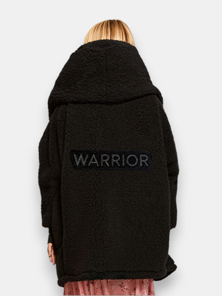 The Warrior Effect™ by Jill Martin Bedazzled Logo Sherpa Lounger Jacket
