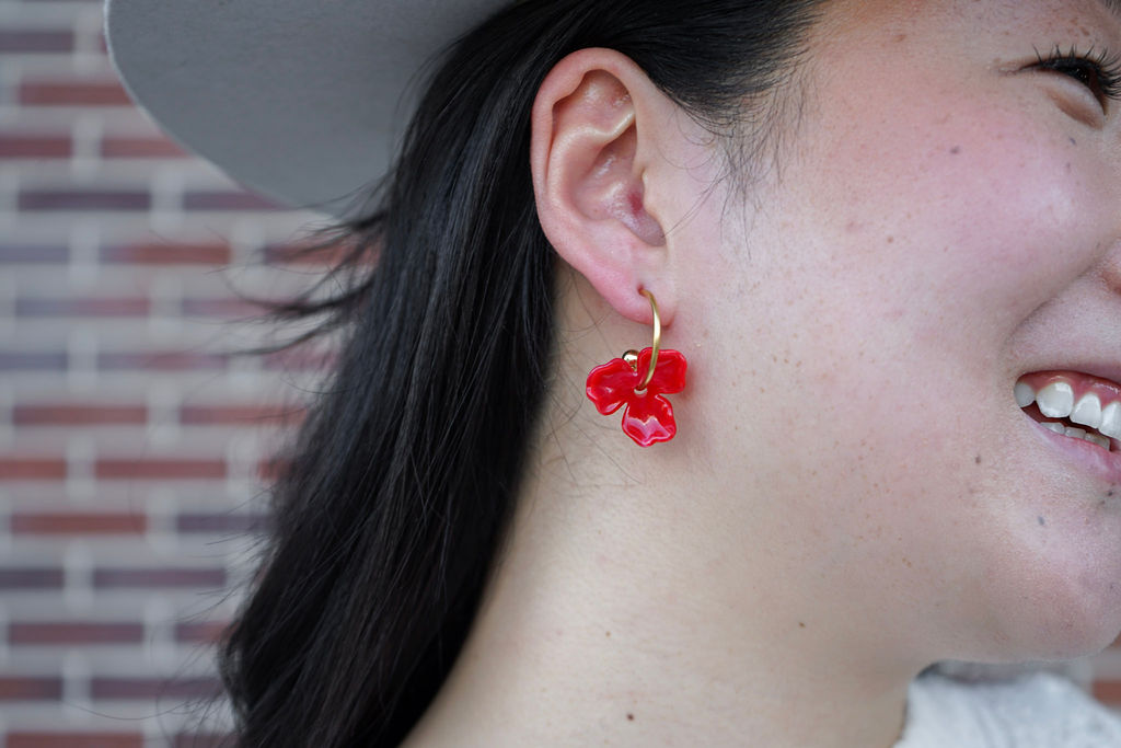 Magnolia Hoops - Poppy Red