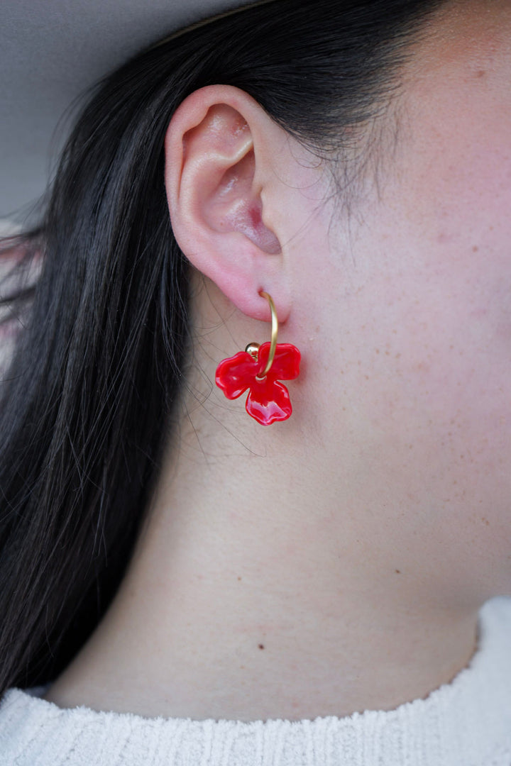 Magnolia Hoops - Poppy Red