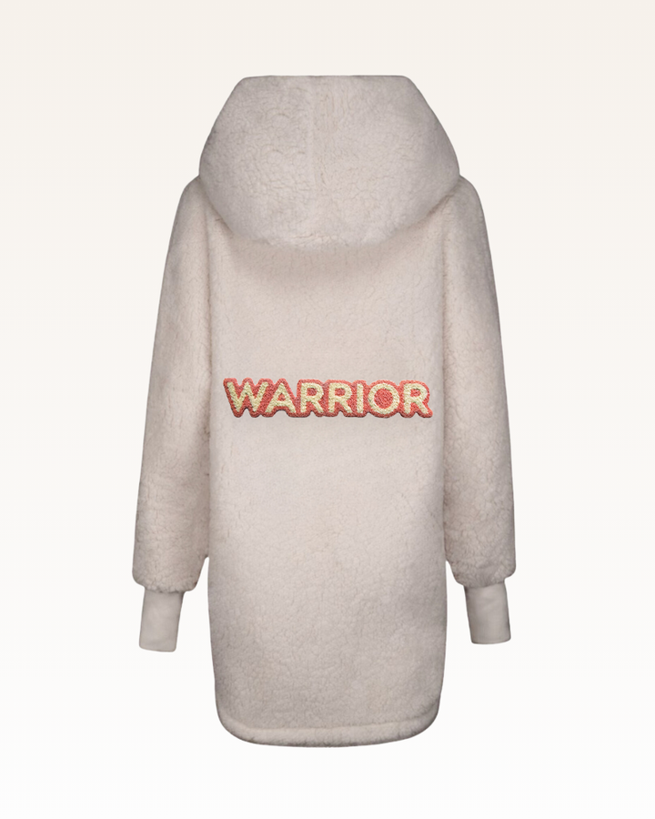 The Warrior Effect™ by Jill Martin Chenille Logo Sherpa Lounger Jacket