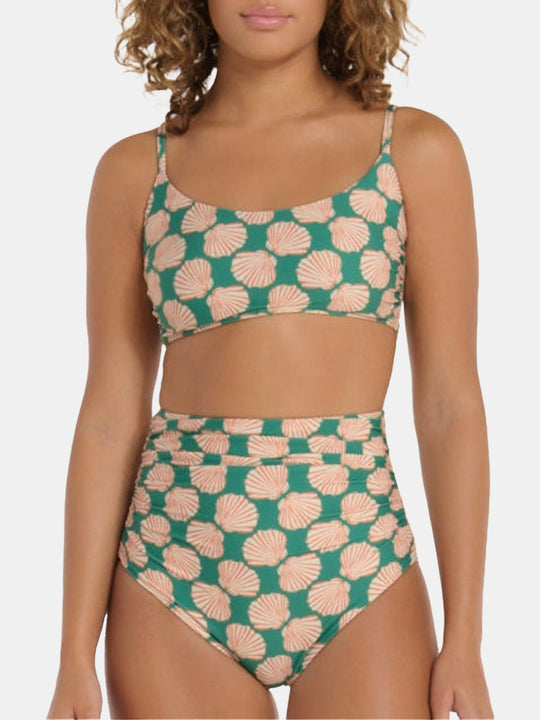 Andrea Scoop Neck Bikini Top in Green