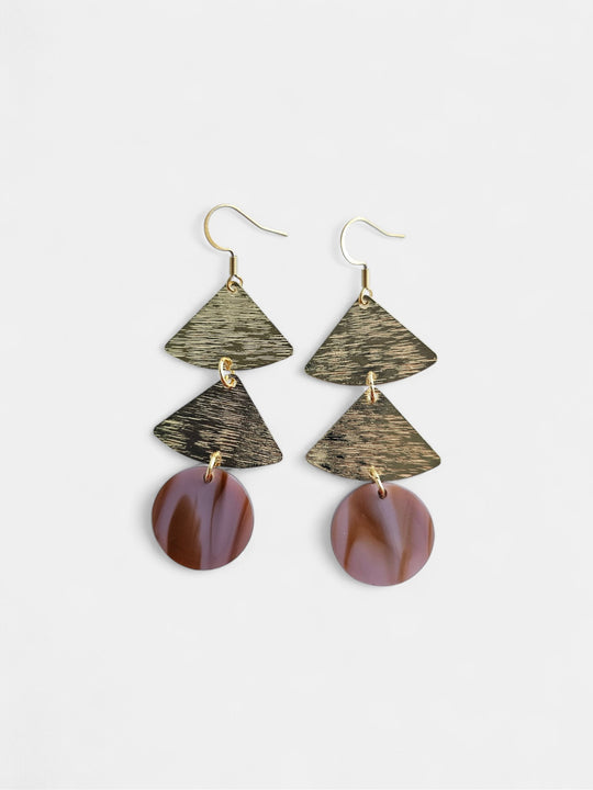 Anya Earrings - Mauve & Copper