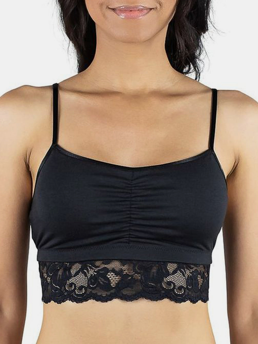 Astrid Bralette with Lace, Black
