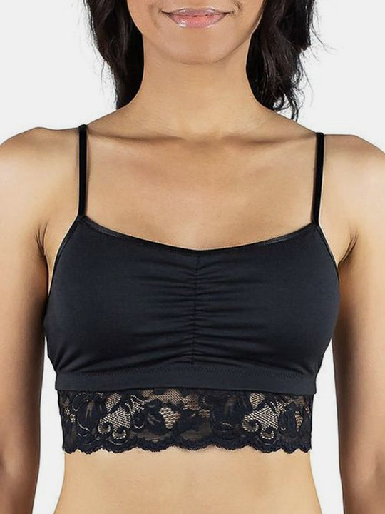 Astrid Bralette with Lace, Black