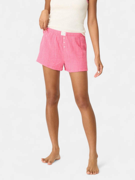 Back From the Beach Striped Gauze Shorts