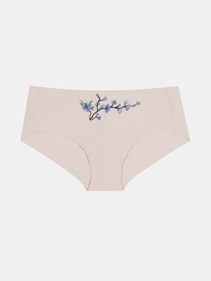 Soft Seamless Briefs with Embroidery