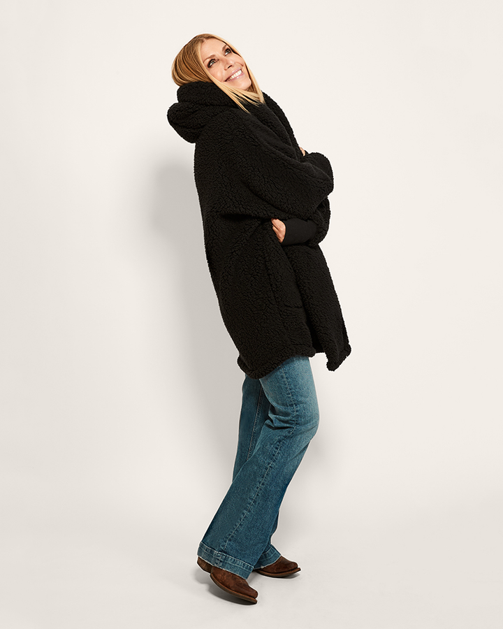 The Warrior Effect™ by Jill Martin Bedazzled Logo Sherpa Lounger Jacket