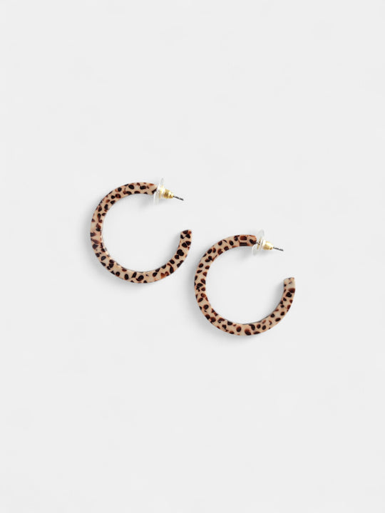 Camy Hoops - Brown Dot
