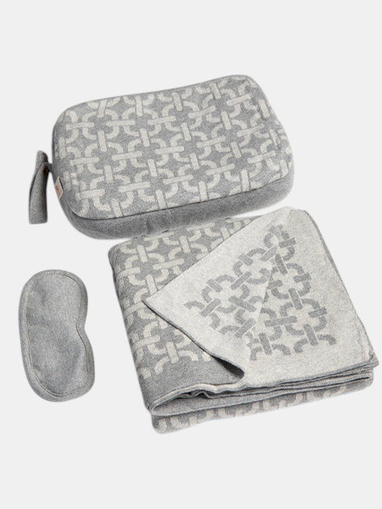 Chains Organic Cotton Travel Blanket and Eye Mask Set