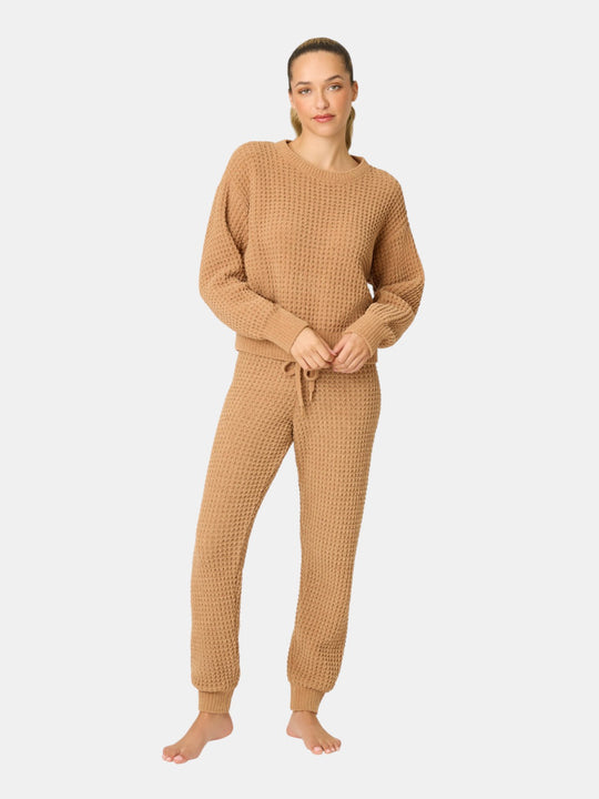 Chenille Waffle Caramel Lounge Set