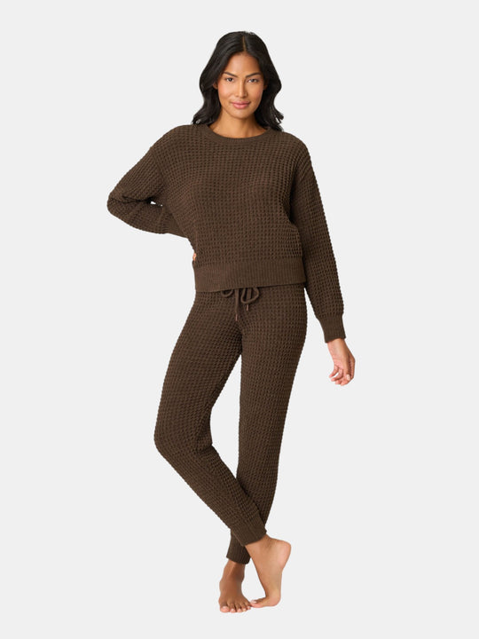 Chenille Waffle Chocolate Lounge Set