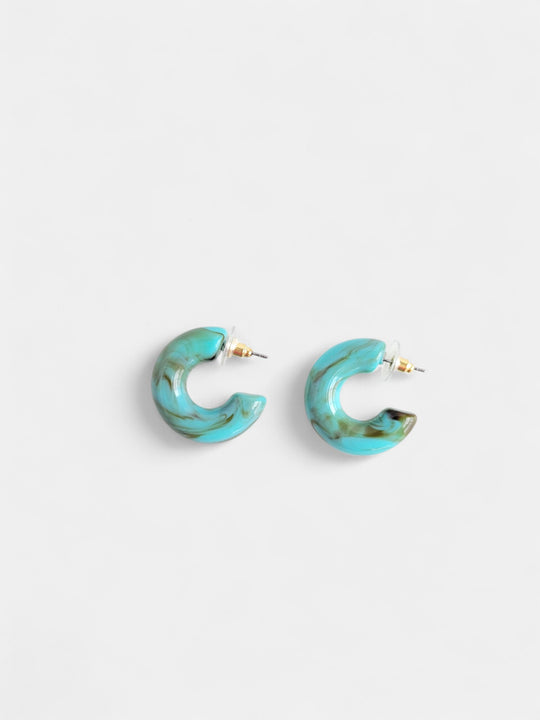 Chloe Hoops - Turquoise