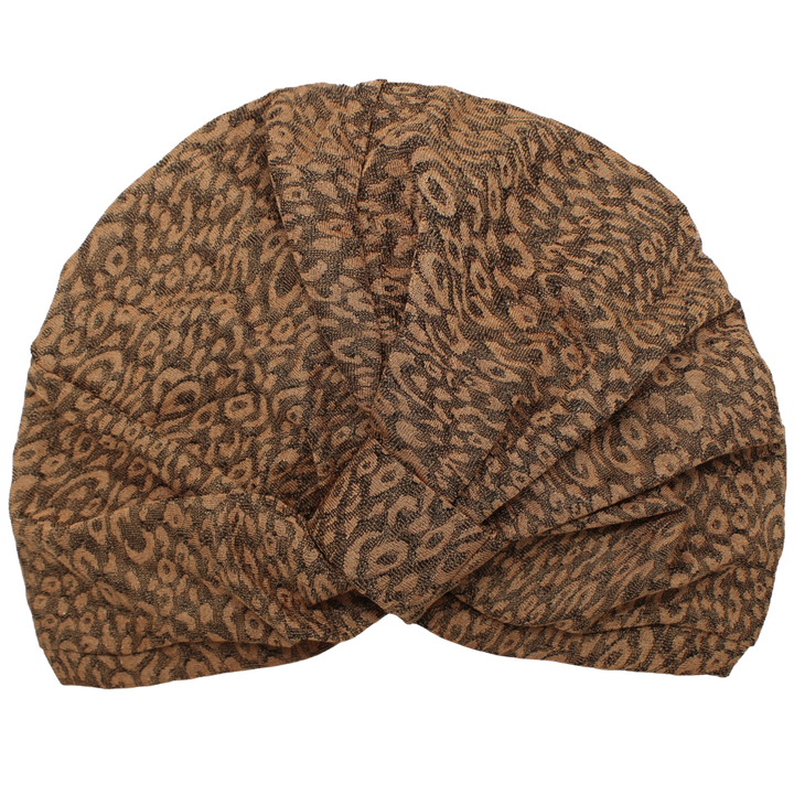 CRT - Leopard Print Raised Cotton Blend Turban