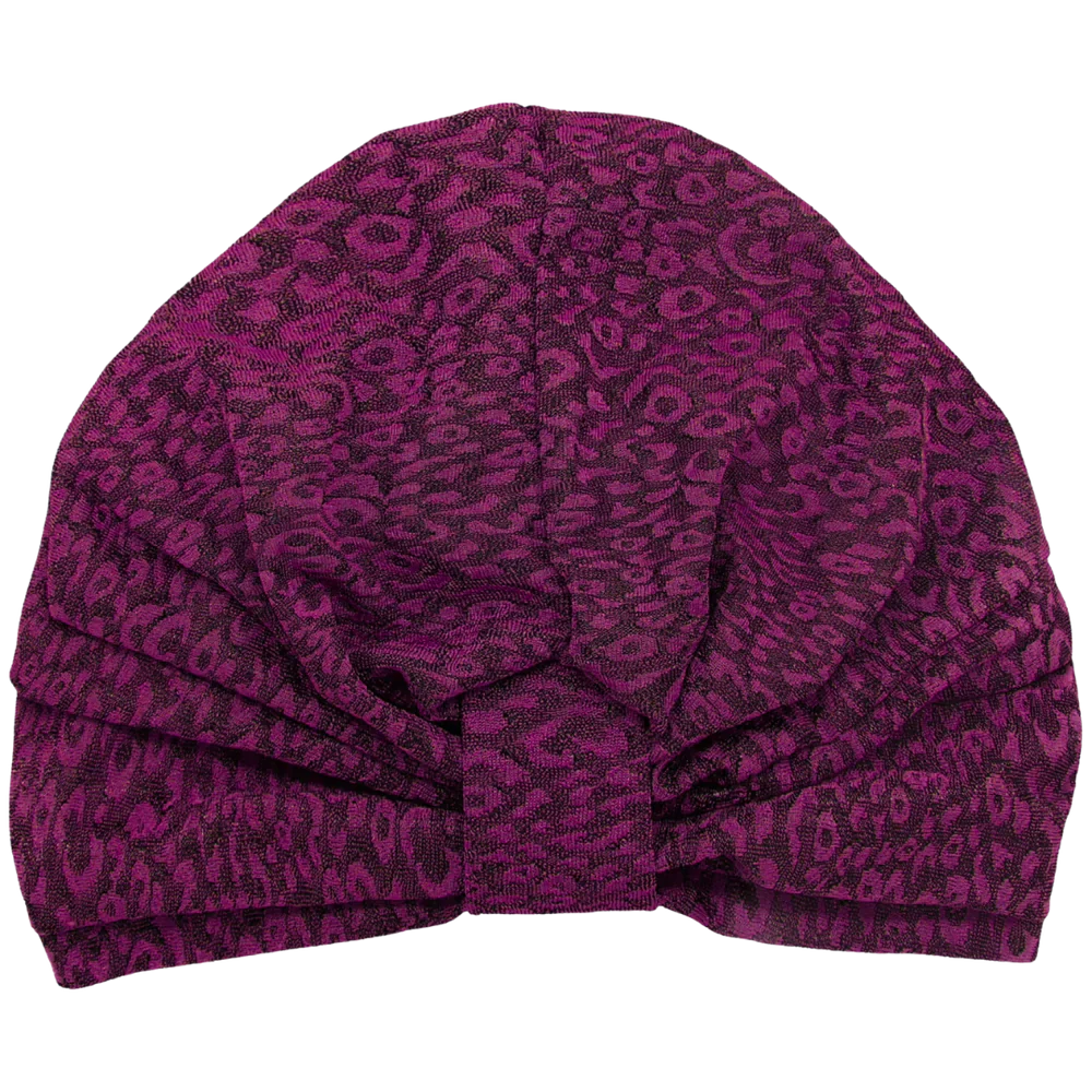 CRT - Leopard Print Raised Cotton Blend Turban