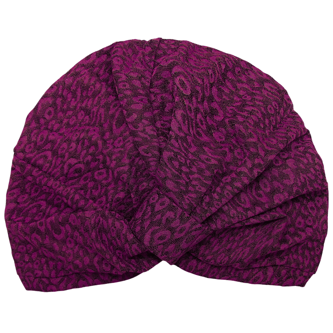 CRT - Leopard Print Raised Cotton Blend Turban