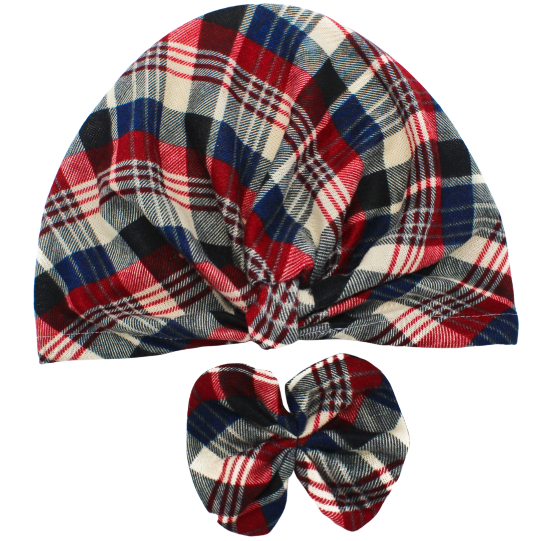 CRT - Plaid with Removable Bow Turban