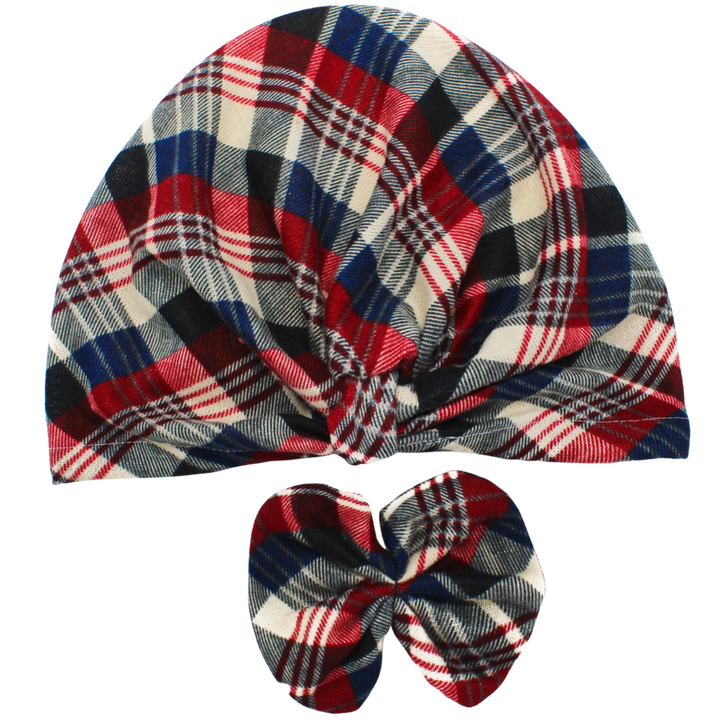 CRT - Plaid with Removable Bow Turban