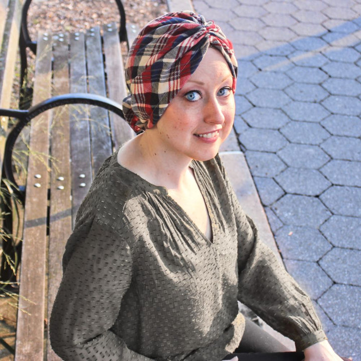 CRT - Plaid with Removable Bow Turban