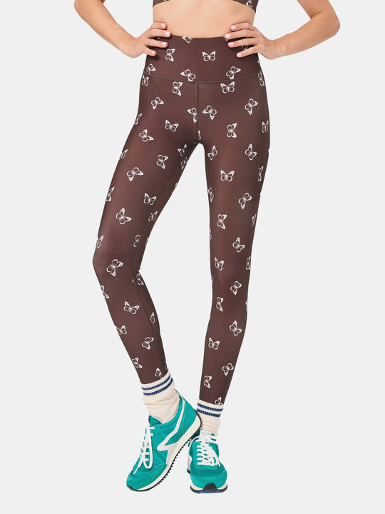 DuoKnit Leggings in Mocha Butterflies