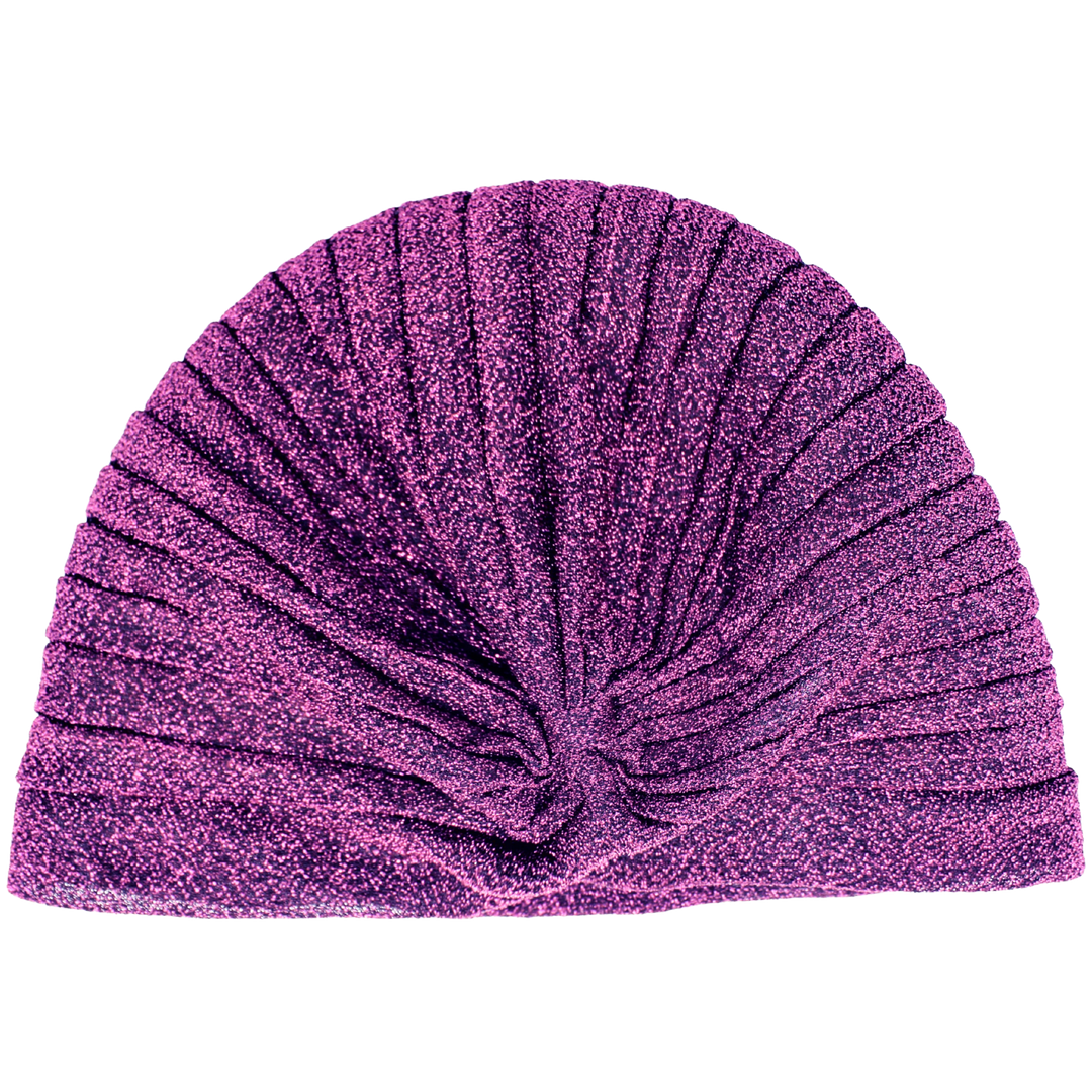 CRT - Semi-Sheer Shimmery Pleated Turban