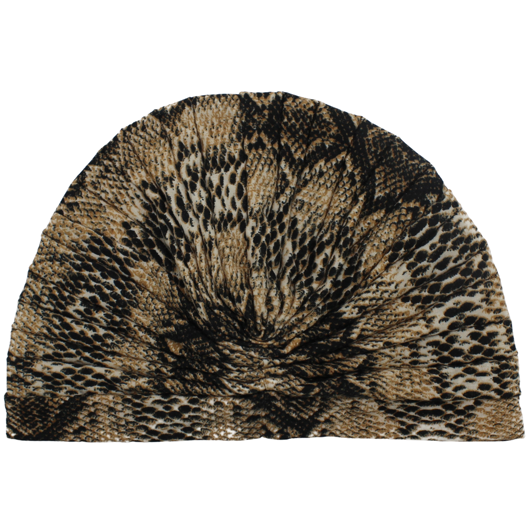 CRT - Reptile Print Pleated Cotton Turban
