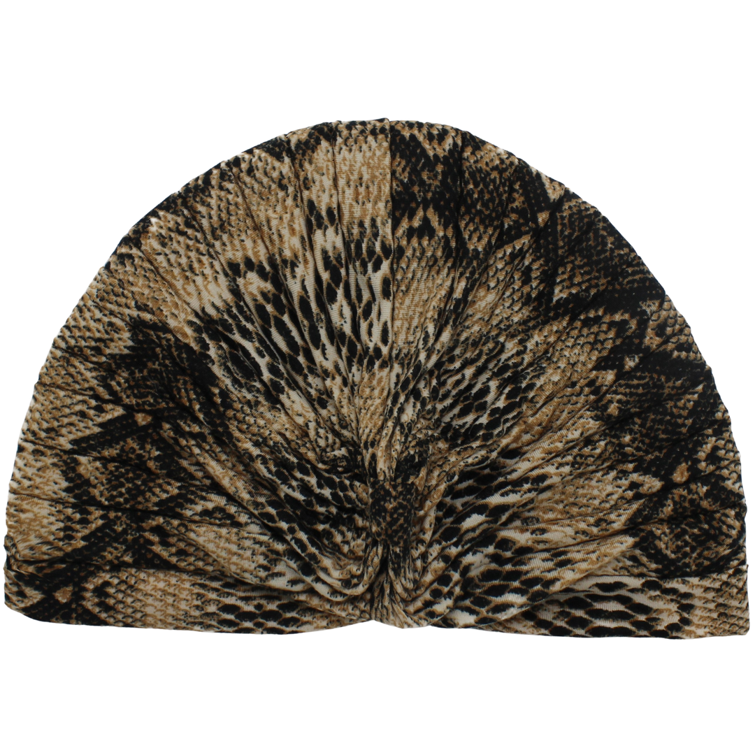 CRT - Reptile Print Pleated Cotton Turban