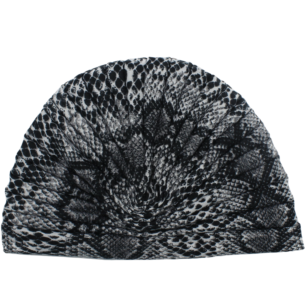 CRT - Reptile Print Pleated Cotton Turban