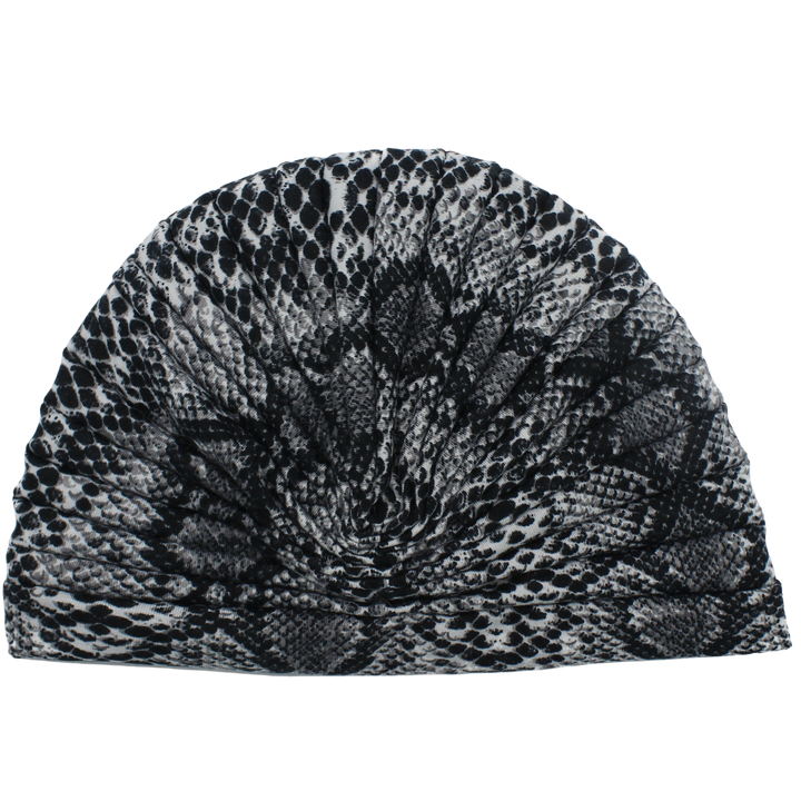 CRT - Reptile Print Pleated Cotton Turban
