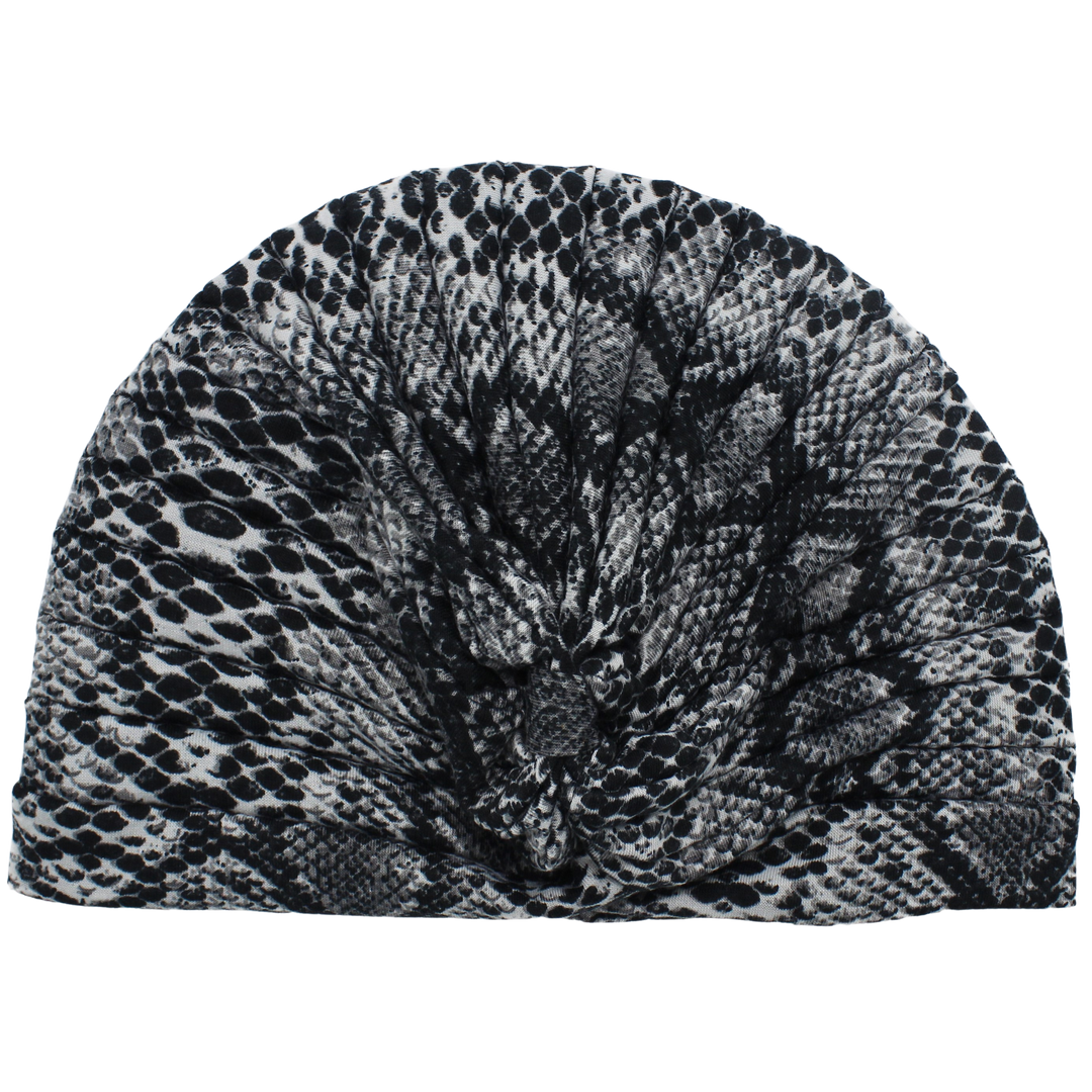 CRT - Reptile Print Pleated Cotton Turban