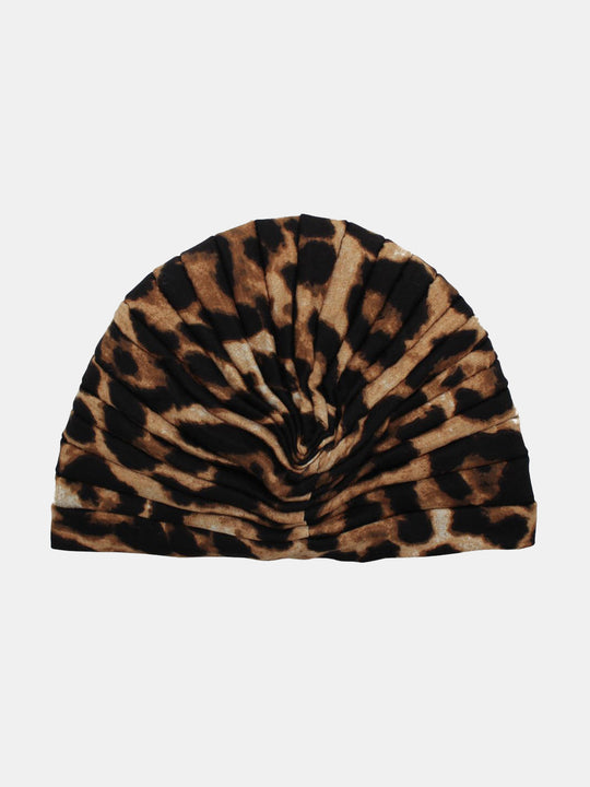 CRT - Leopard Print Pleated Cotton Turban