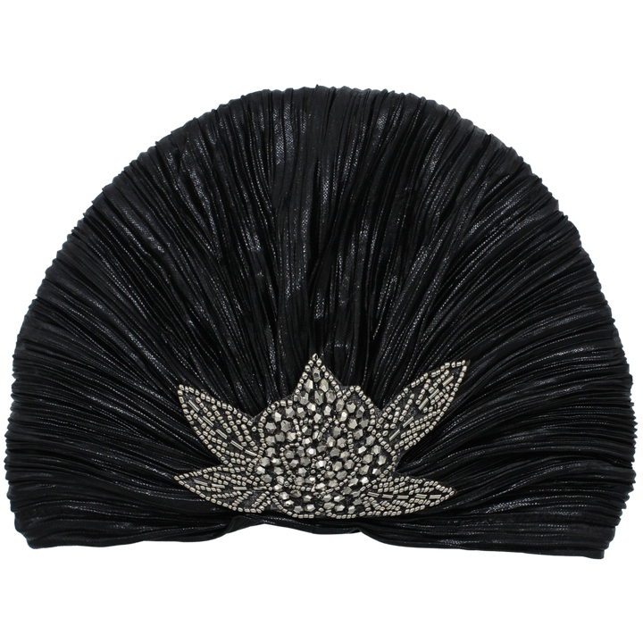 CRT - Metallic Beaded Flower Runway Turban