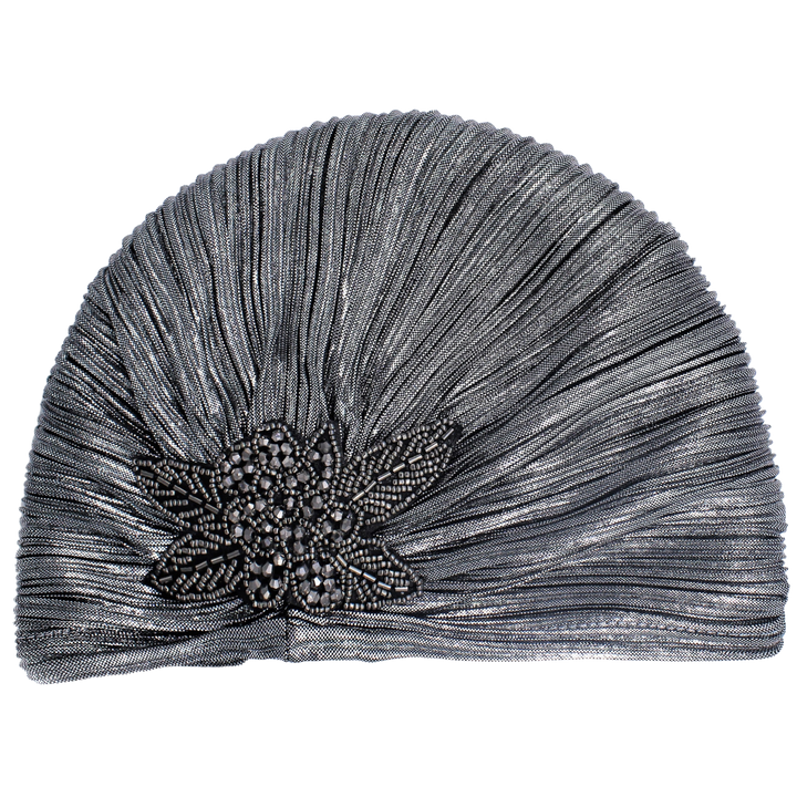CRT - Metallic Beaded Flower Runway Turban
