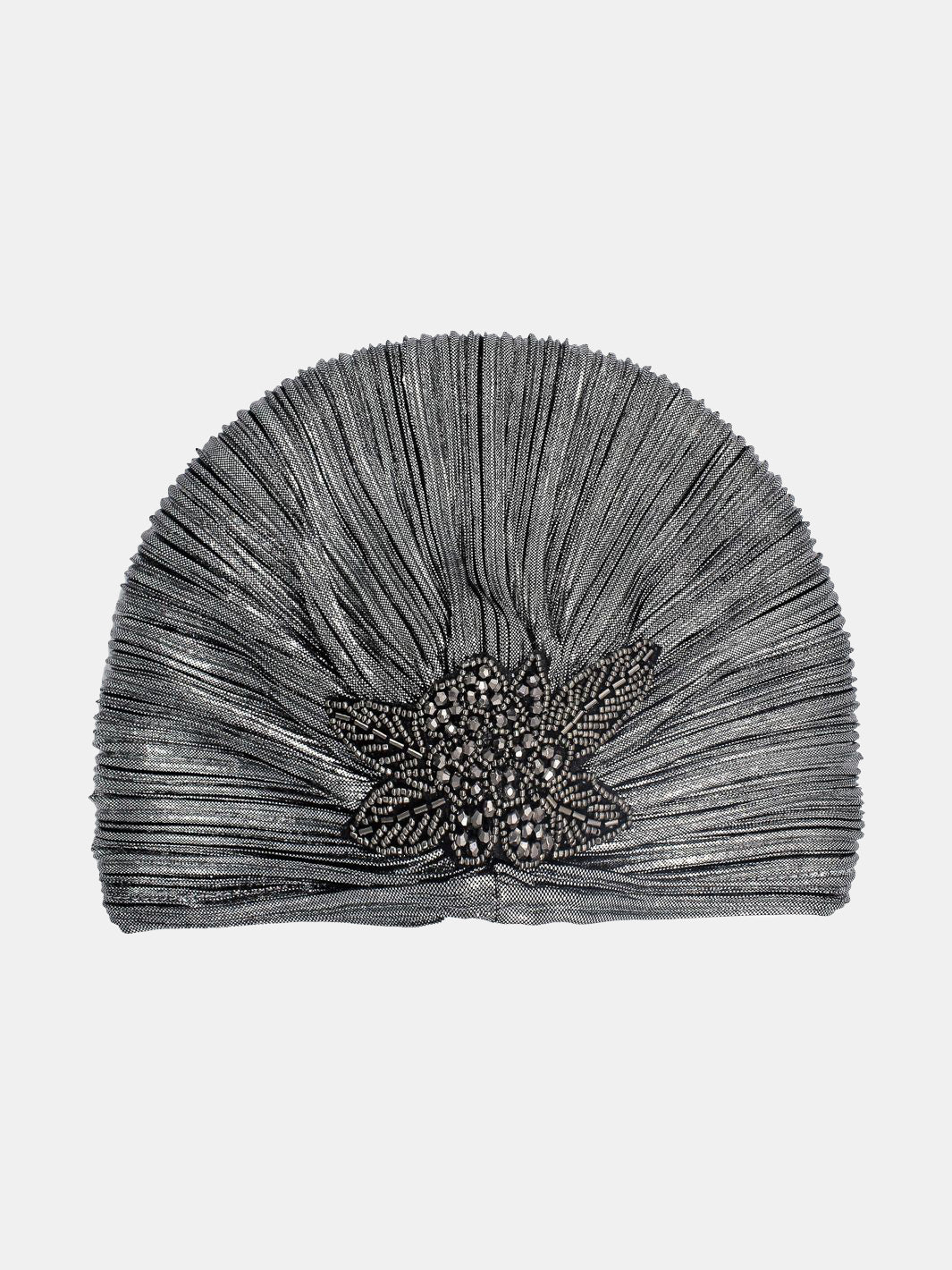 CRT - Metallic Beaded Flower Runway Turban
