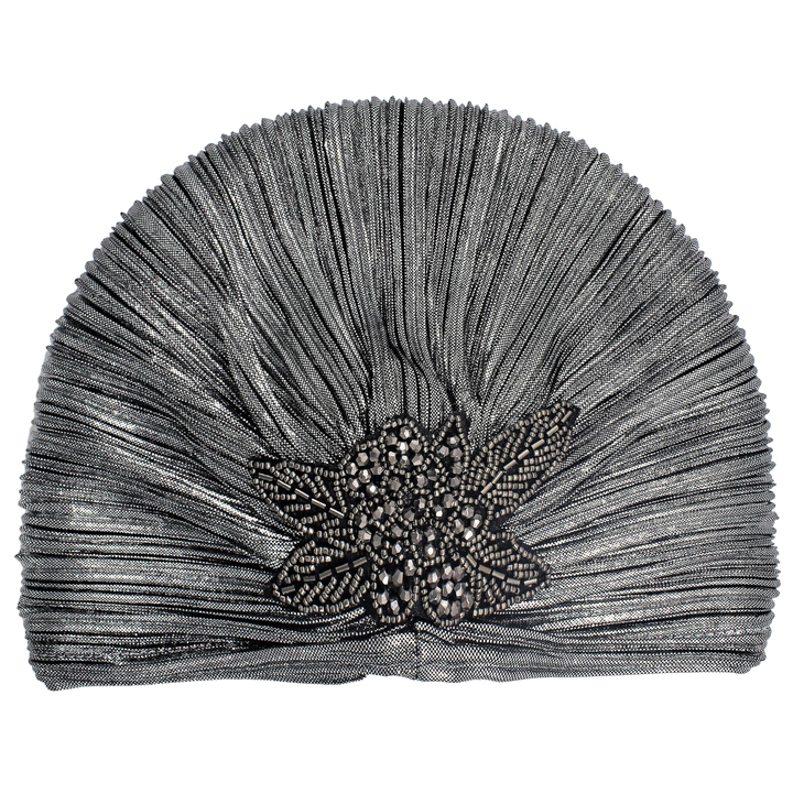 CRT - Metallic Beaded Flower Runway Turban