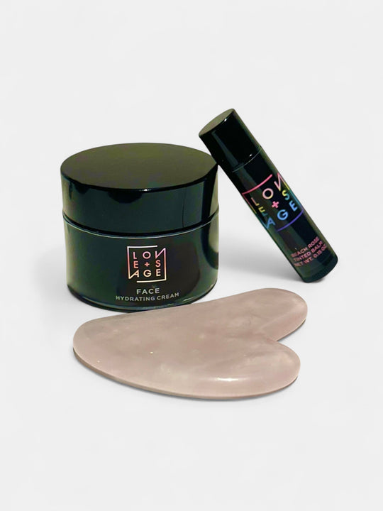 Essentials Gift Bundle! One Cream, One Lip Balm and Rose Quartz Gua Sha Tool