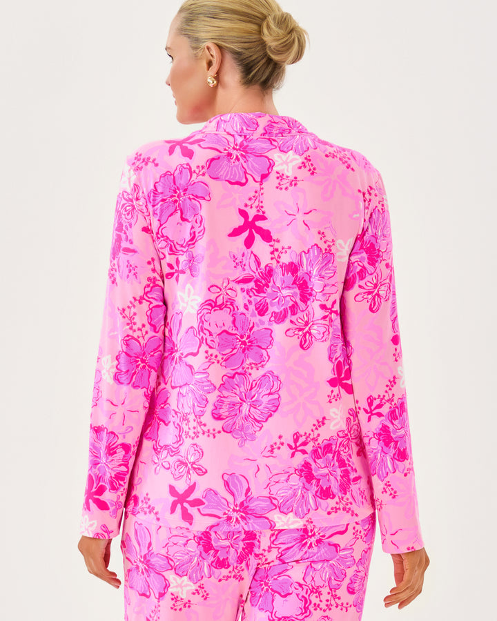 Pajama Knit Button-Up Top