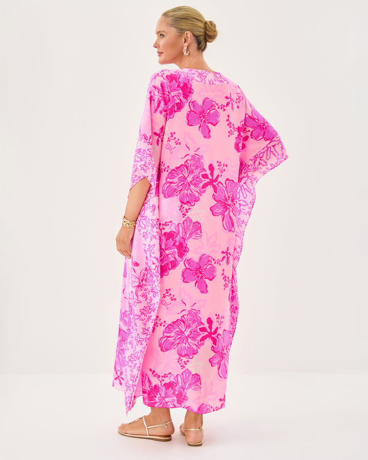 Levy V-Neck Silk Maxi Caftan