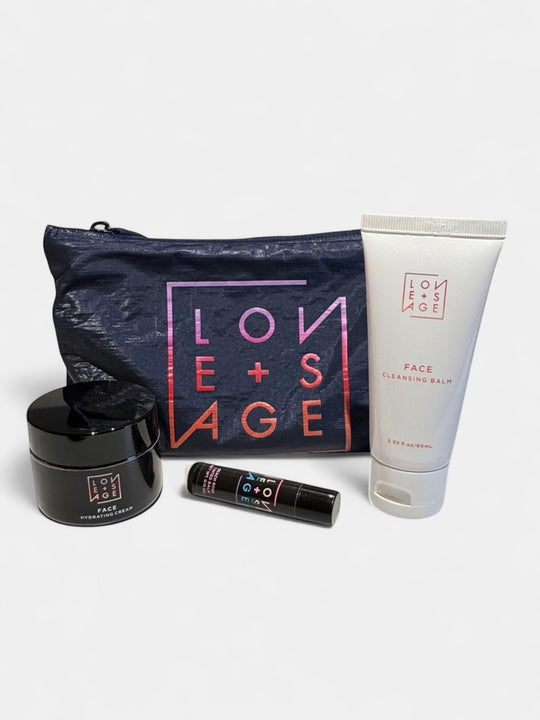 "Glow on the Go" Gift Bundle: A Cream, Cleanser, Lip Balm and Make-Up Bag!