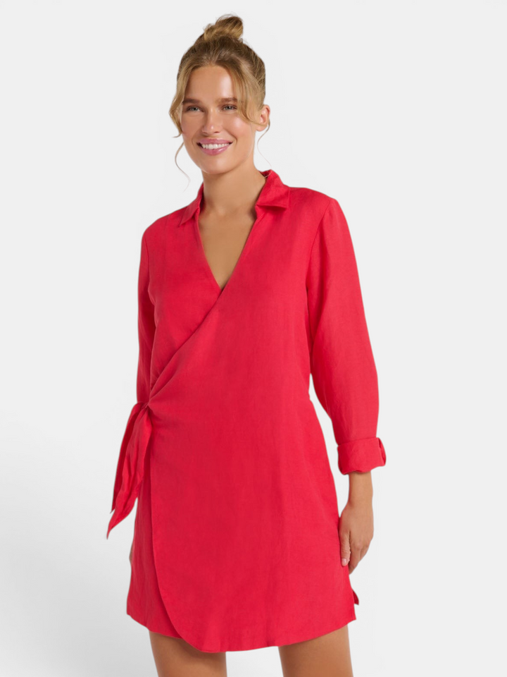 Isla Wrap Dress in Teaberry